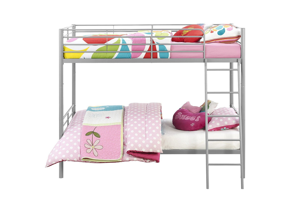 Dorel Home Convertible Single over Single Bunk Bed in Grey