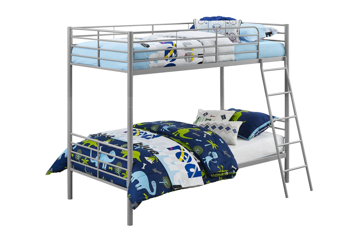 Dorel Home Convertible Single over Single Bunk Bed in Grey