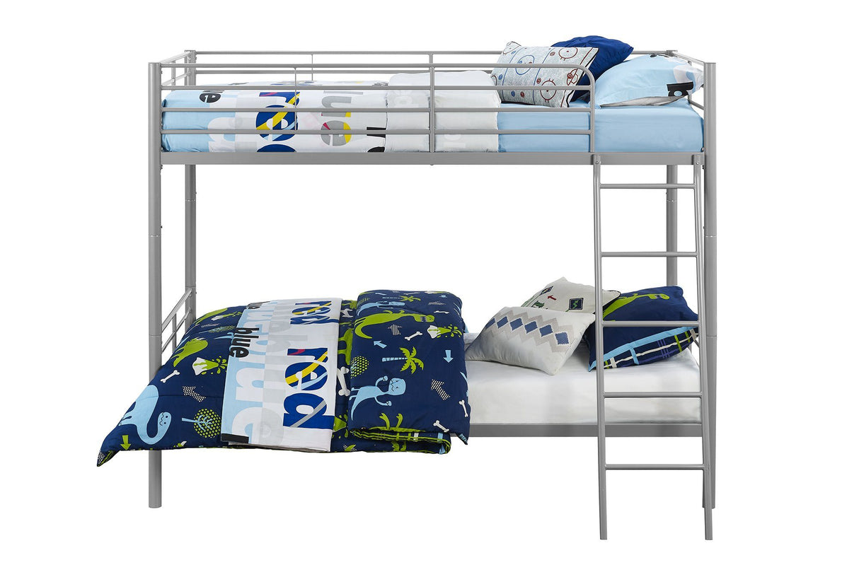 Dorel Home Convertible Single over Single Bunk Bed in Grey
