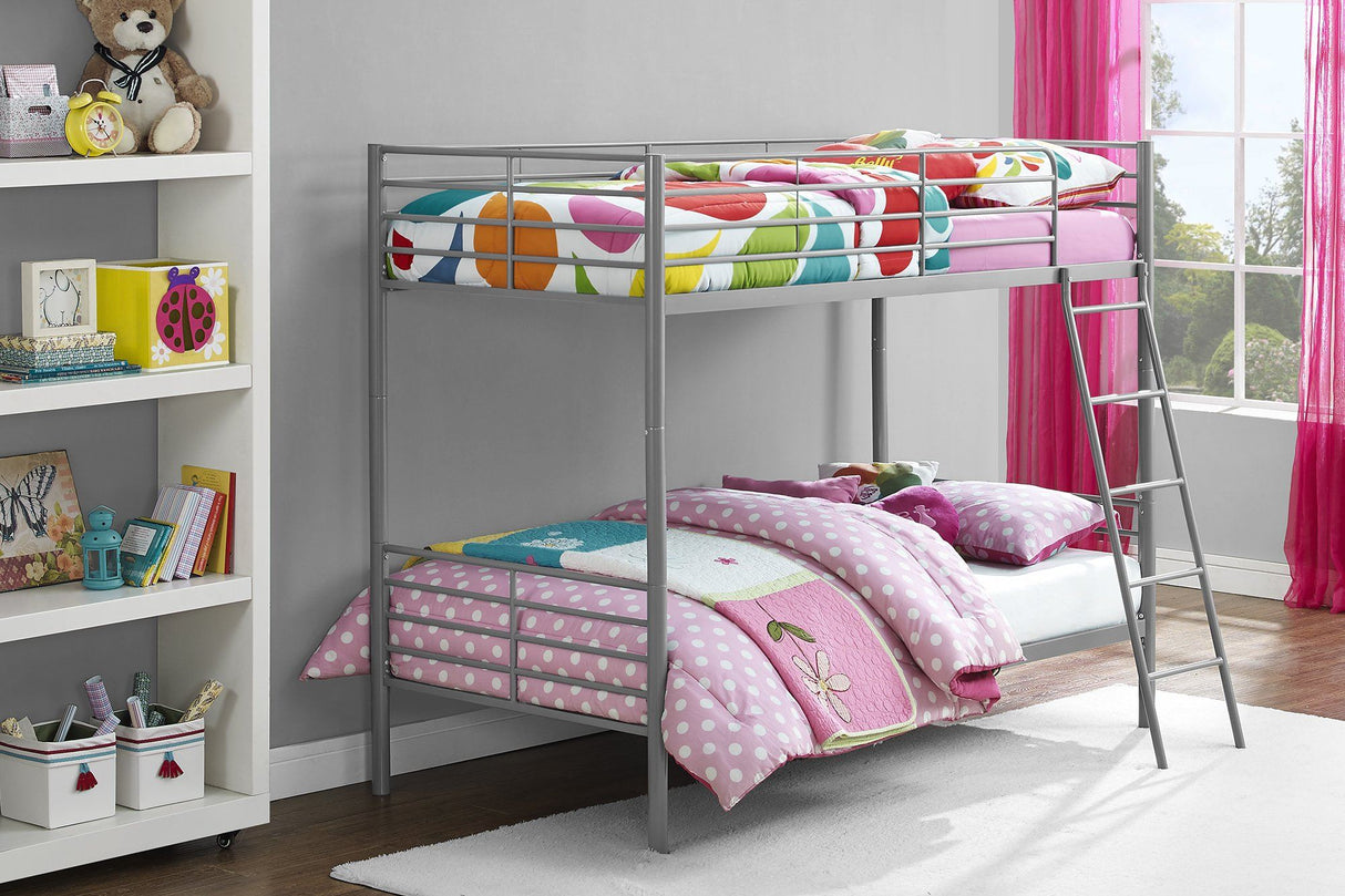 Dorel Home Convertible Single over Single Bunk Bed in Grey