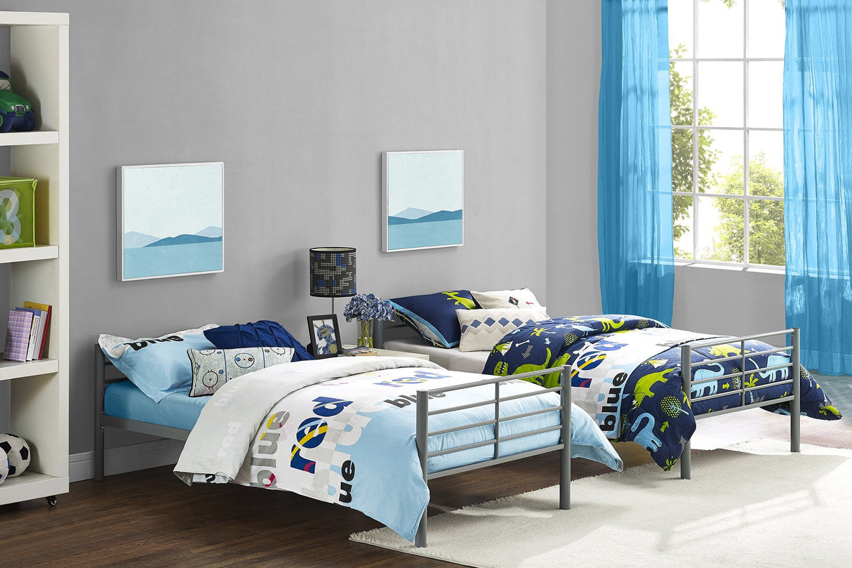 Dorel Home Convertible Single over Single Bunk Bed in Grey