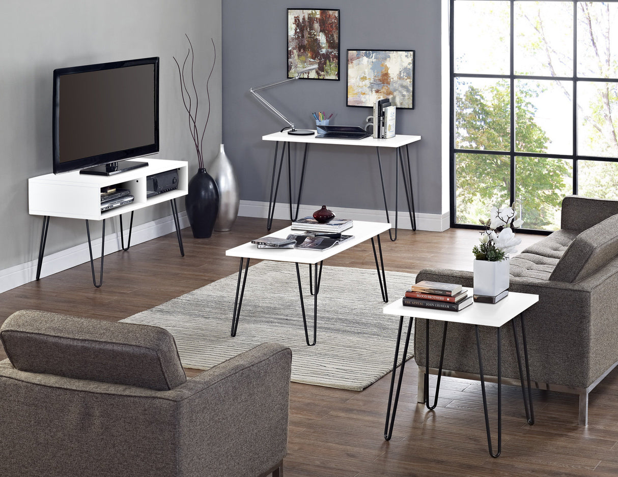 Dorel Home Owen Range Retro End Table in White