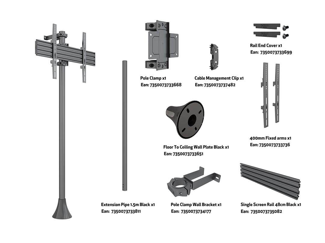 Multibrackets M Floor to Wall TV Mount Pro MBFW1U