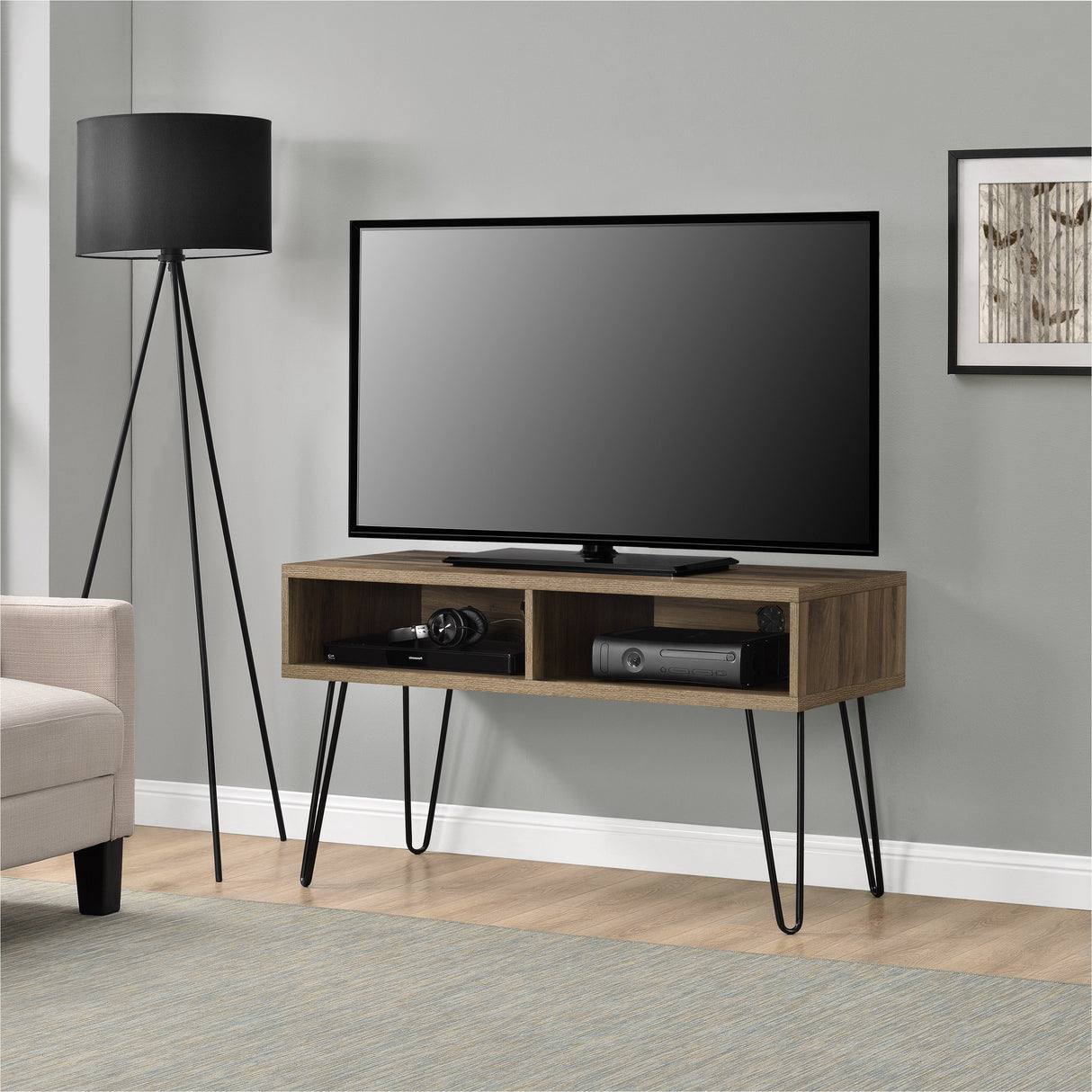 Dorel Home Owen Range Retro TV Stand in Walnut