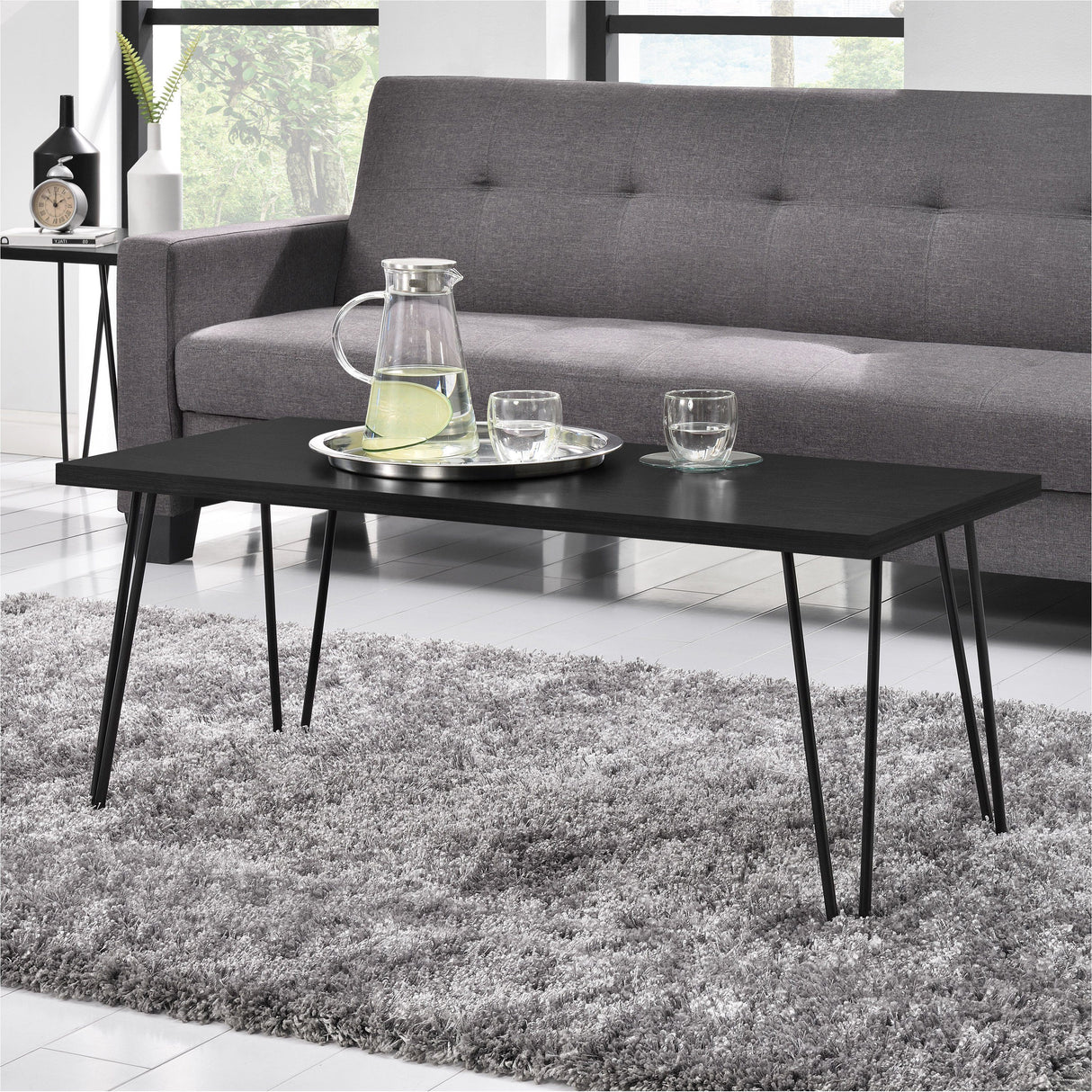 Dorel Home Owen Range Retro Coffee Table in Black Oak