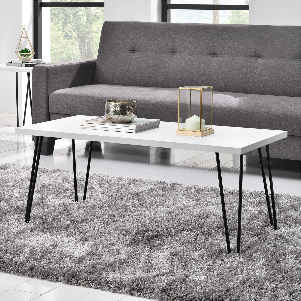 Dorel Home Owen Range Retro Coffee Table in White
