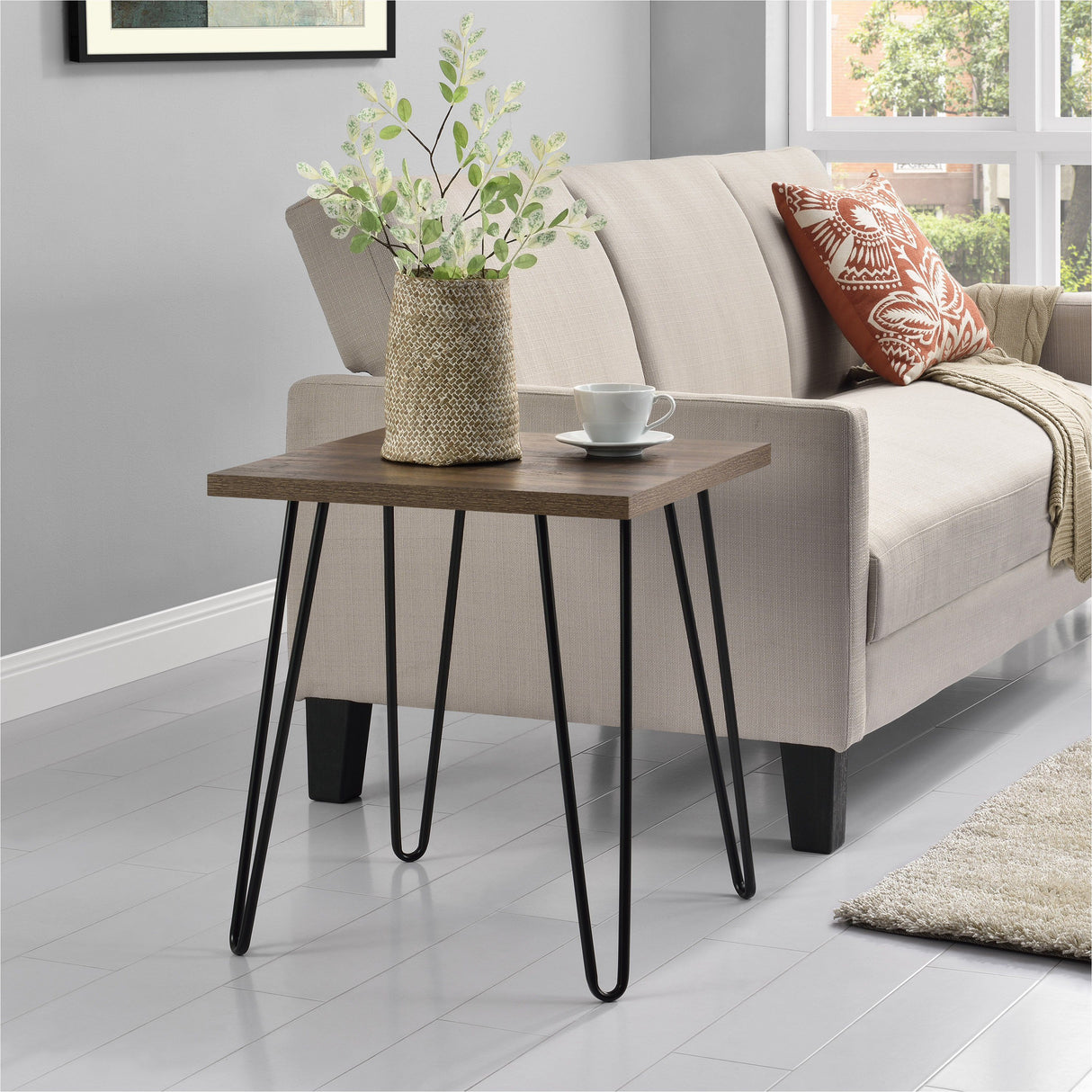 Dorel Home Owen Range Retro End Table in Walnut
