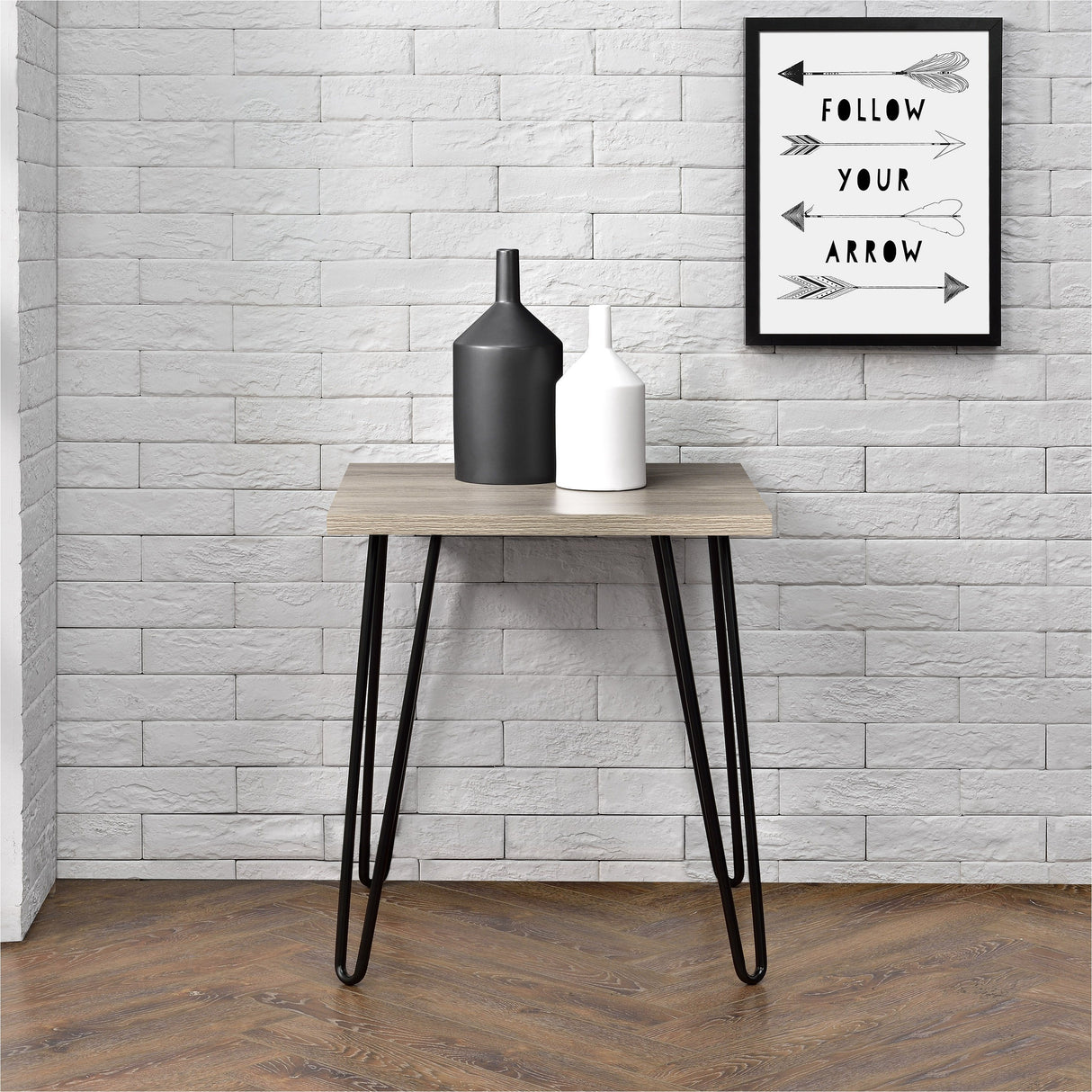 Dorel Home Owen Range Retro End Table in Rustic Oak