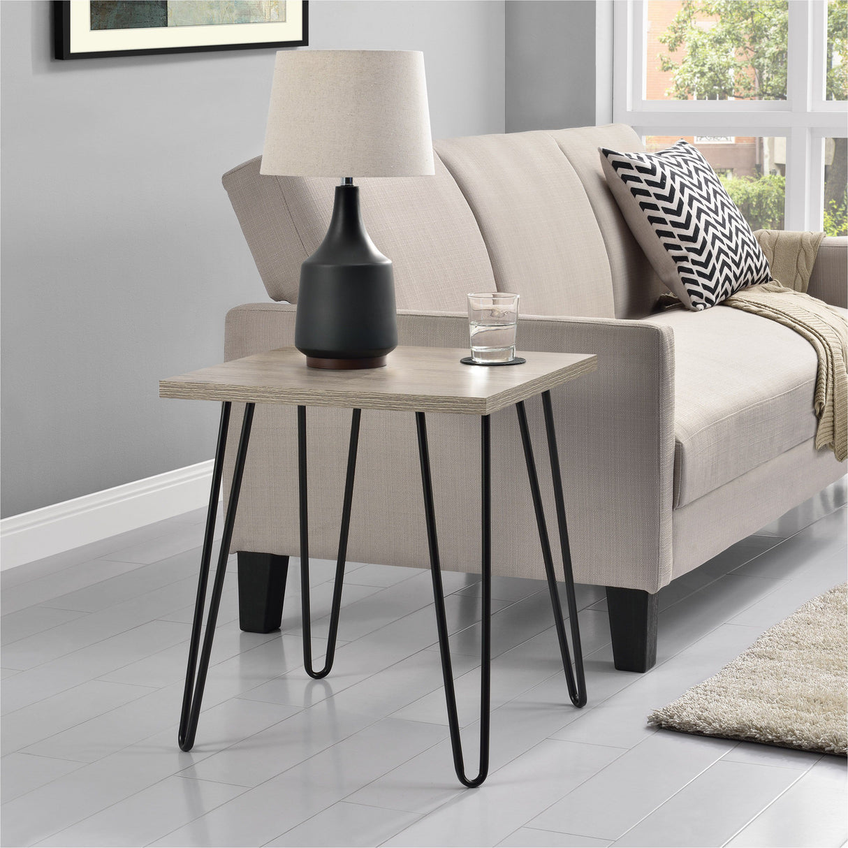 Dorel Home Owen Range Retro End Table in Rustic Oak
