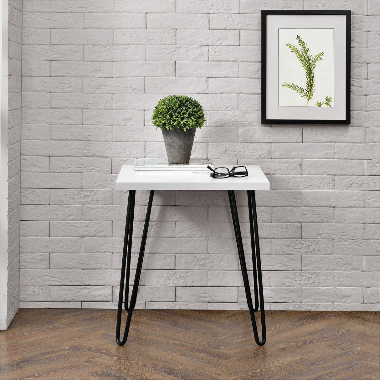 Dorel Home Owen Range Retro End Table in White