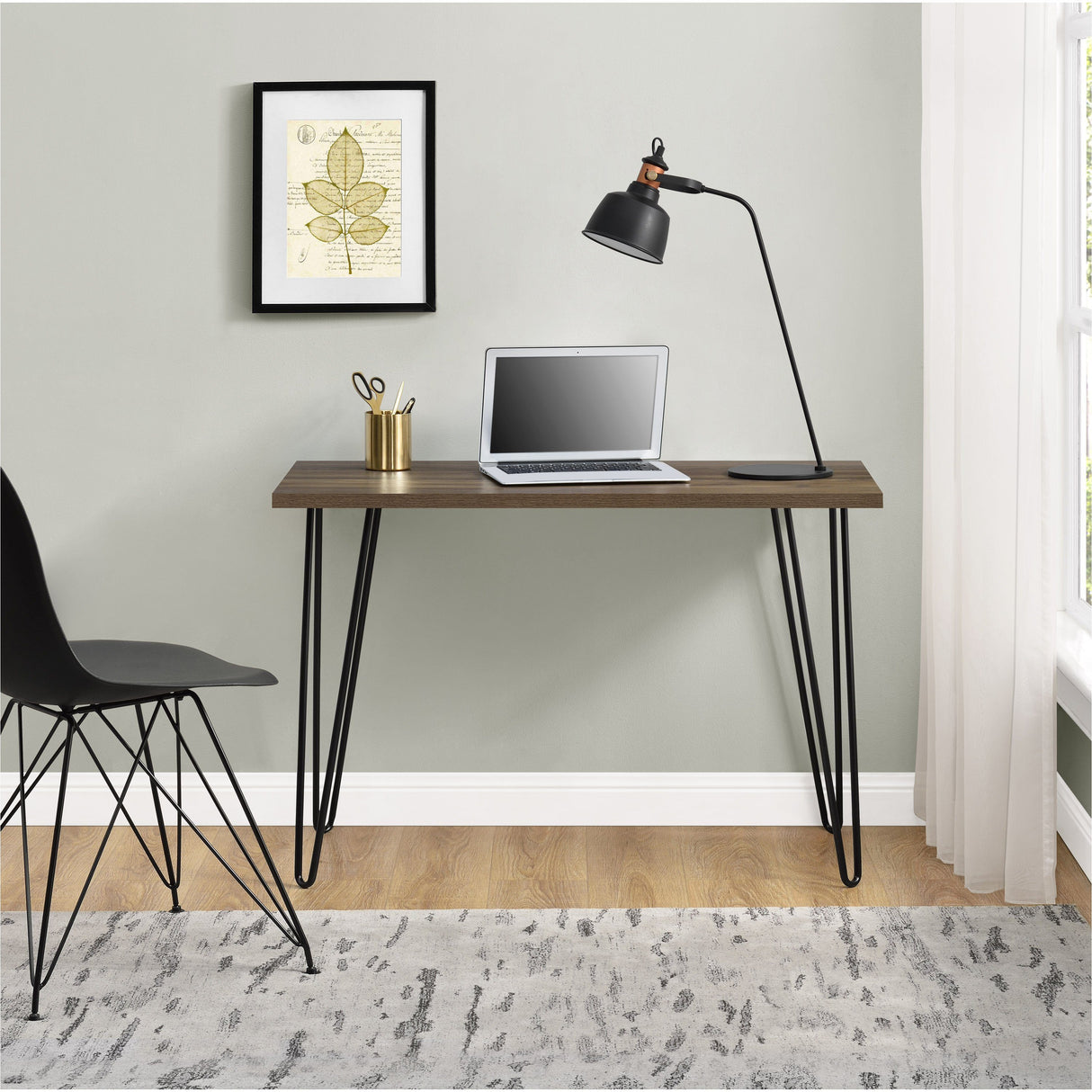 Dorel Home Owen Range Retro Desk in Walnut