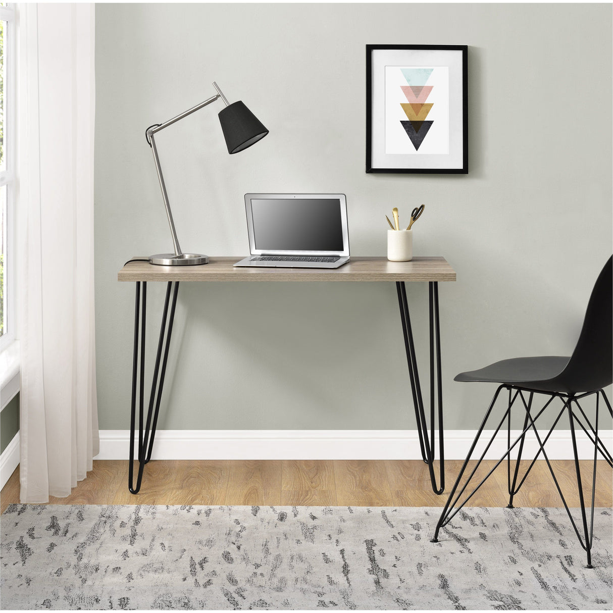 Dorel Home Owen Range Retro Desk in Rustic Oak