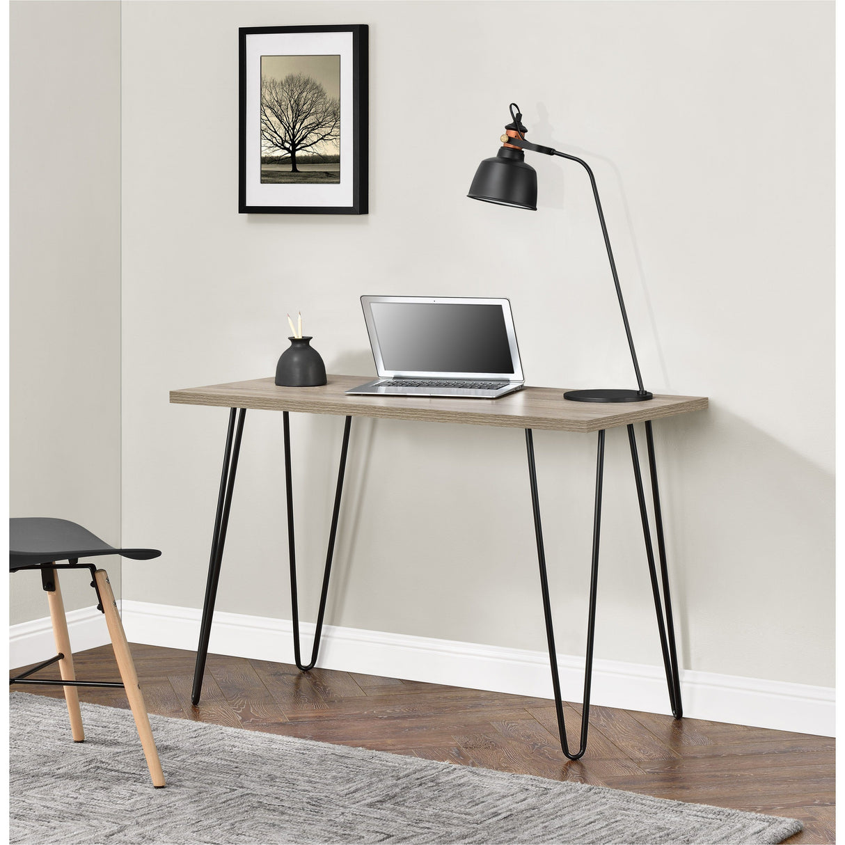 Dorel Home Owen Range Retro Desk in Rustic Oak
