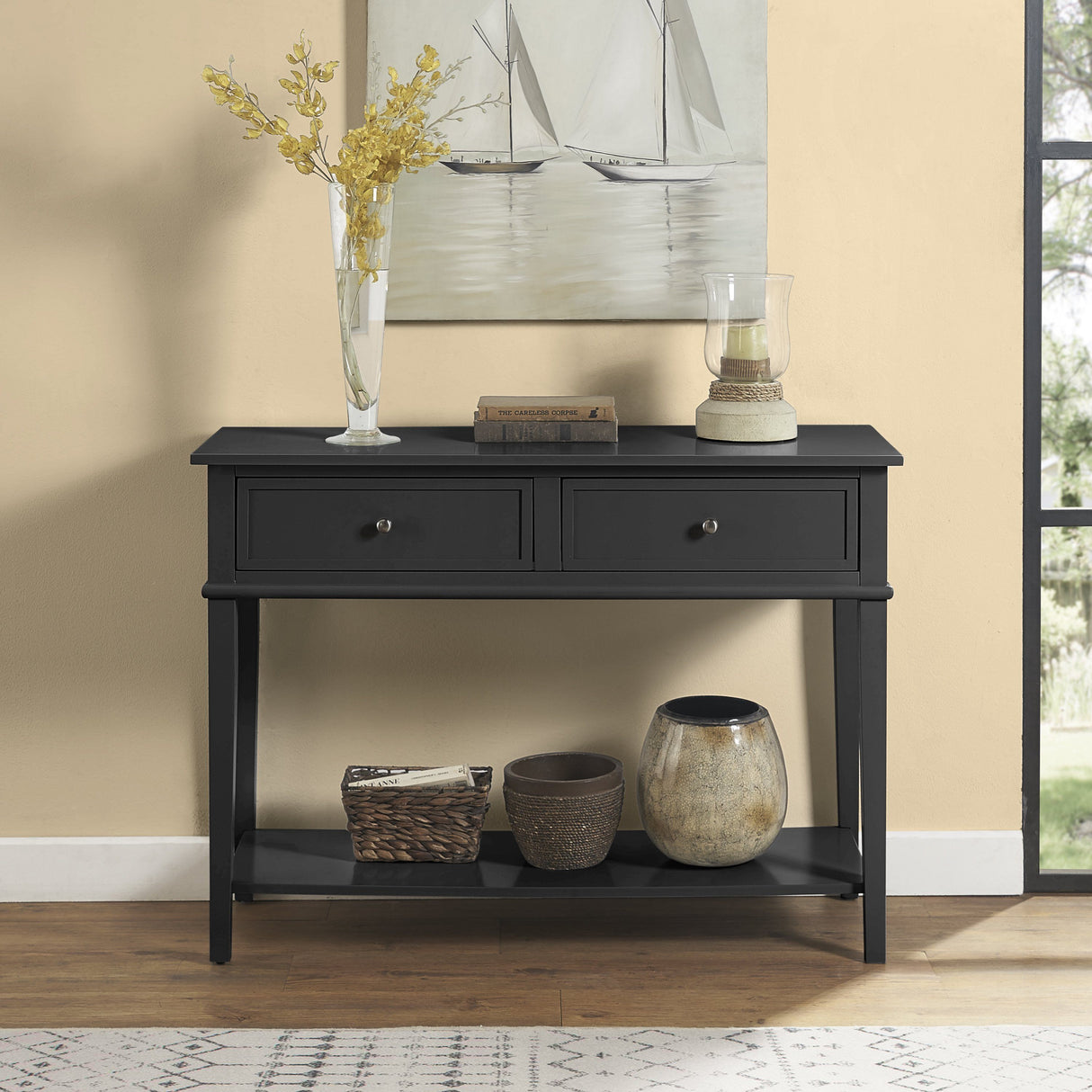 Dorel Home Franklin Range Console Table in Black