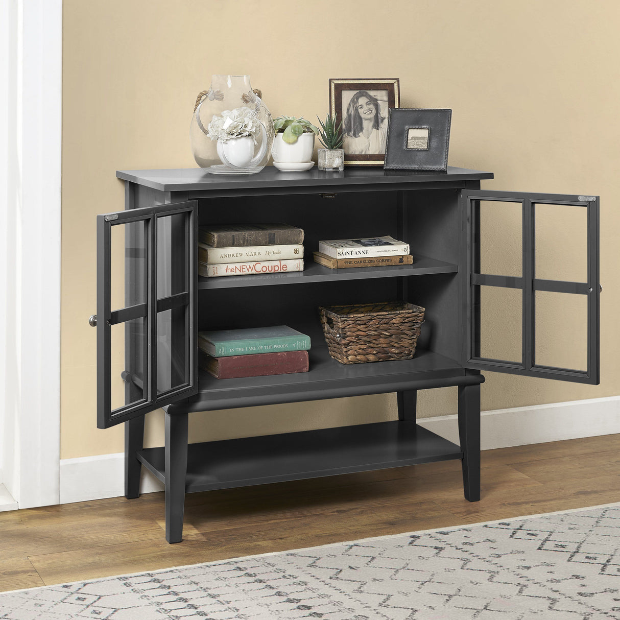 Dorel Home Franklin Range Storage Cabinet in Black