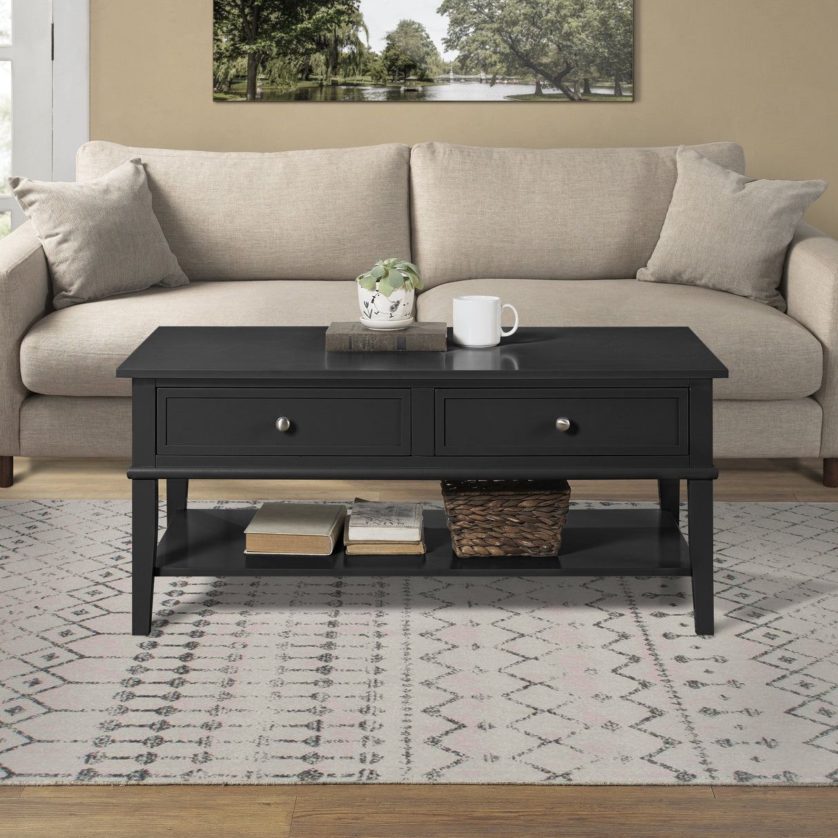 Dorel Home Franklin Range Coffee Table in Black