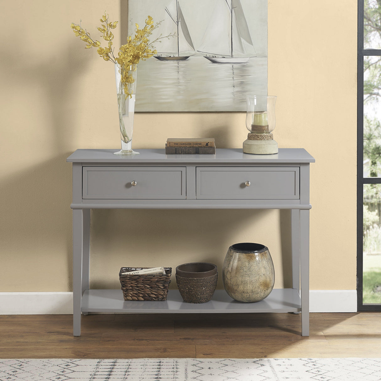 Dorel Home Franklin Range Console Table in Grey
