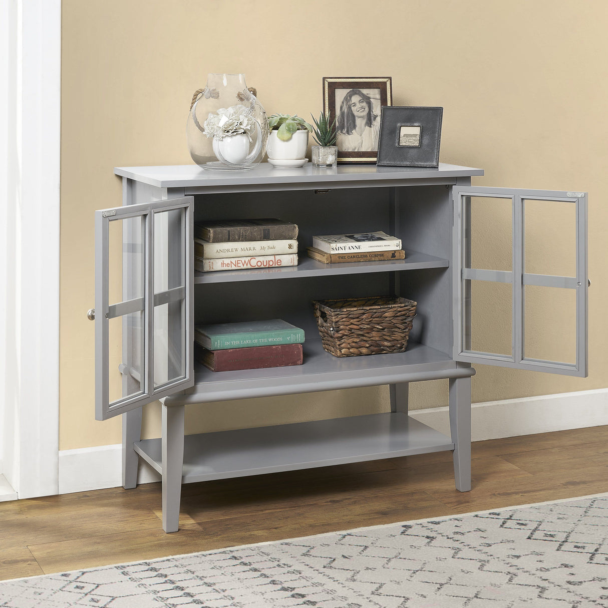 Dorel Home Franklin Range Storage Cabinet in Grey