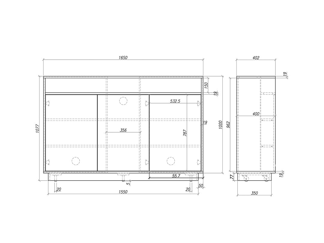 Multibrackets White TV Lift Cabinet for screens up to 65"