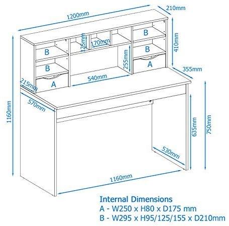 Alphason Albion Light Oak Workstation (AW2120)
