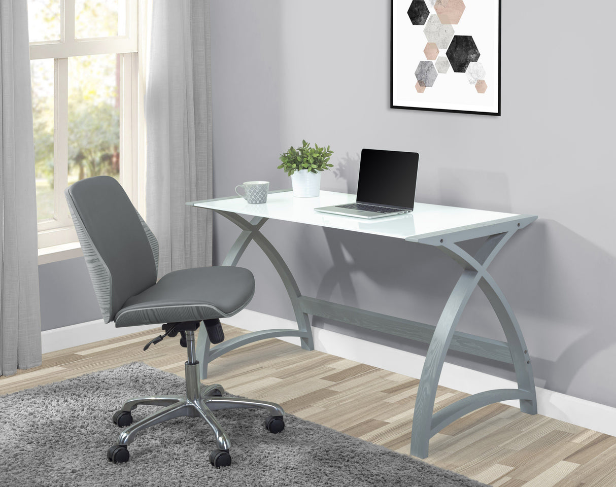 Jual Curve PC211 Office Chair in Grey Oak and Grey Faux Leather