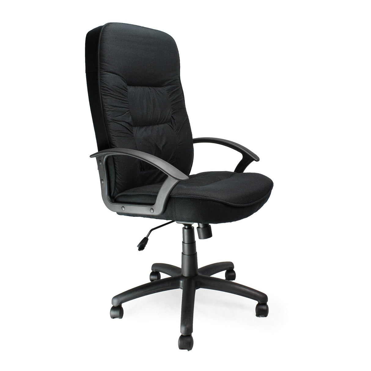 Nautilus Designs Coniston High Back Fabric Executive Armchair with Sculptured Stitching Detail - Black