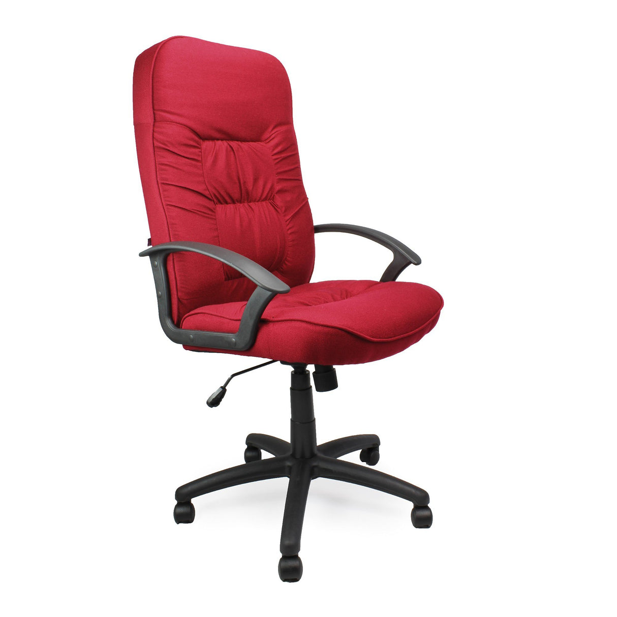 Nautilus Designs Coniston High Back Fabric Executive Armchair with Sculptured Stitching Detail - Wine