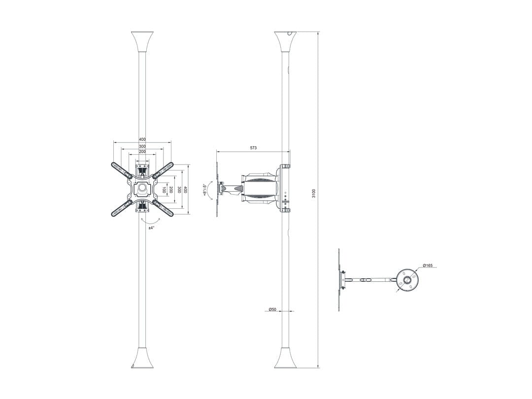 Multibrackets M Floor to Ceiling Mount Pro MBFC1F