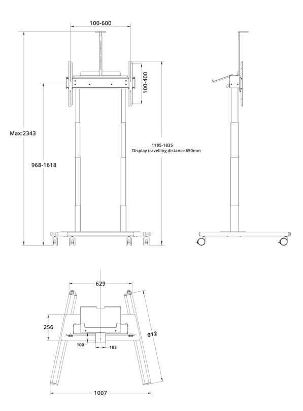 Multibrackets M Motorized Floorstand 60kg Black