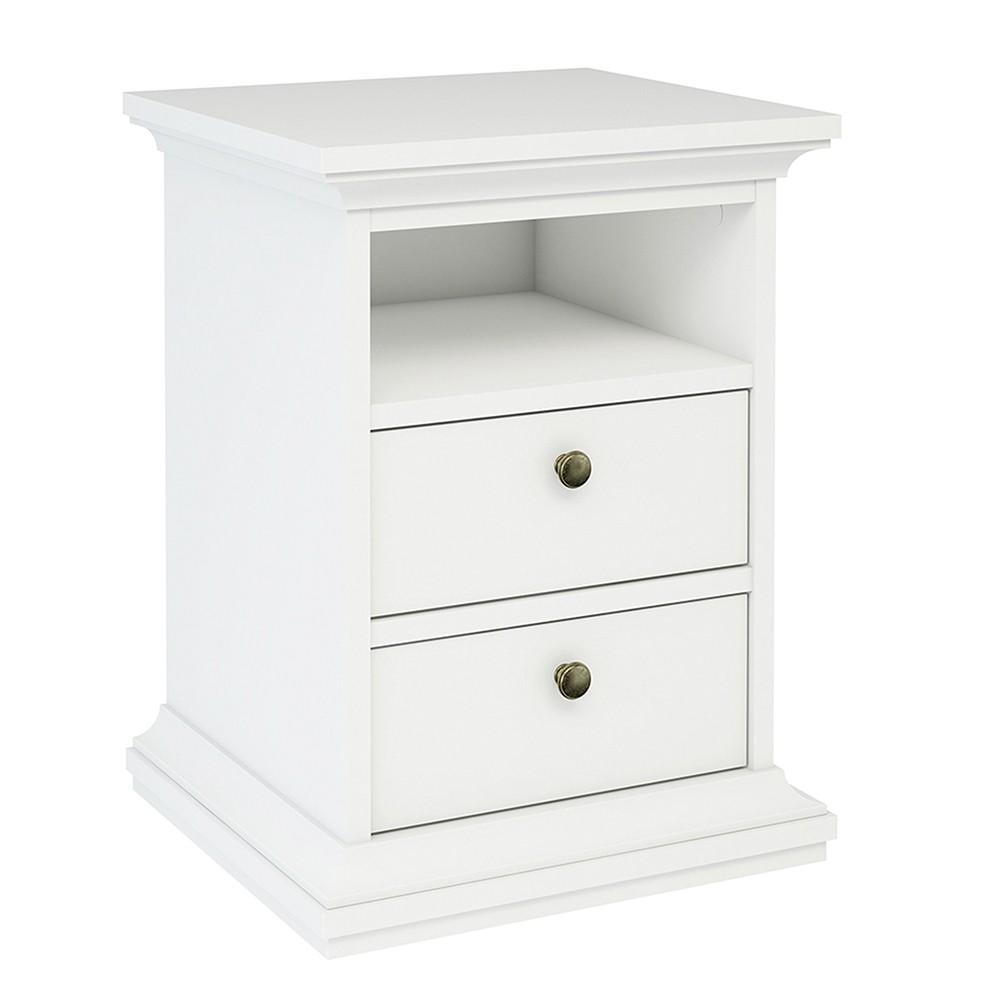 Furniture To Go Paris Bedside Cabinet in White (701703024949)