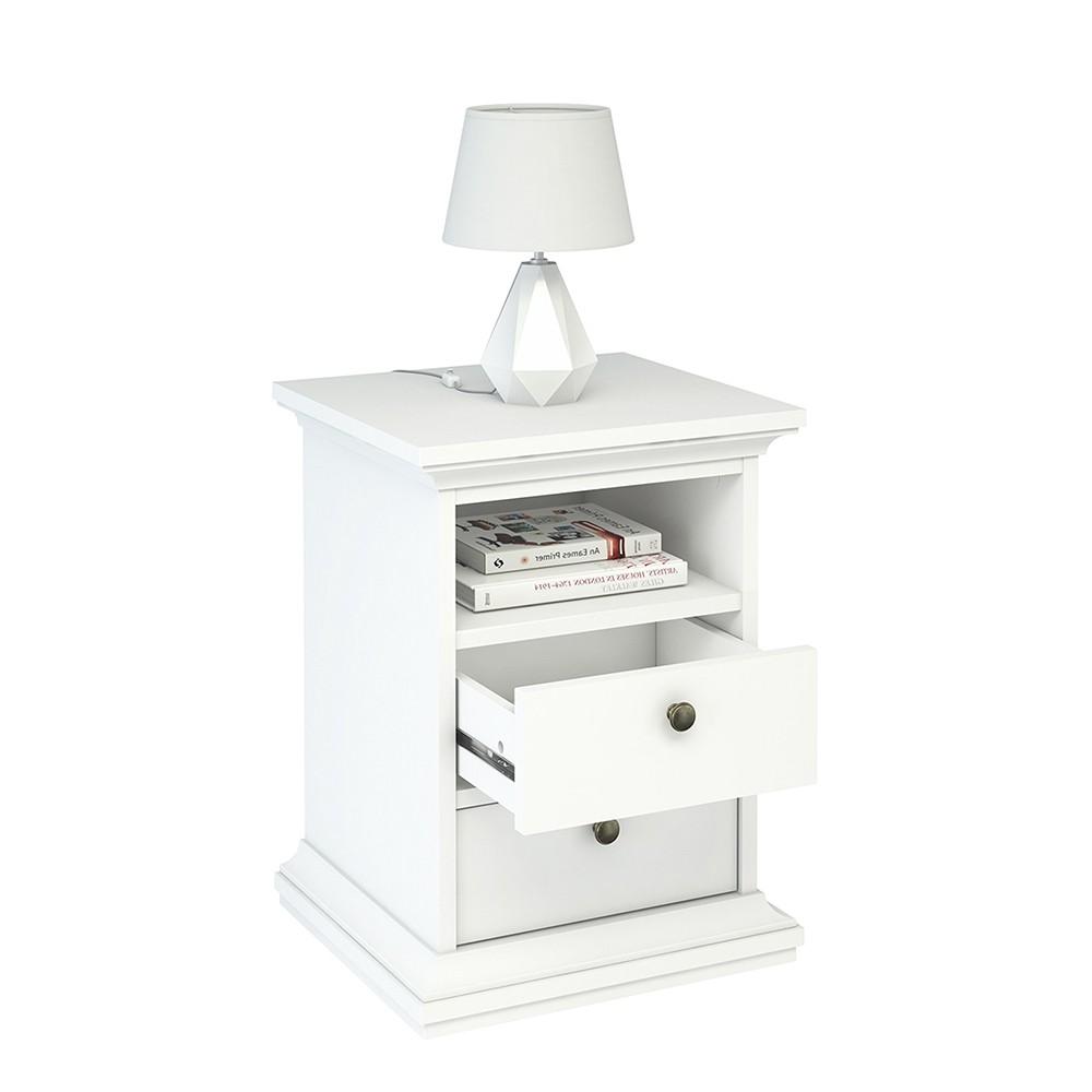 Furniture To Go Paris Bedside Cabinet in White (701703024949)