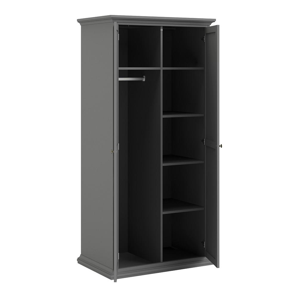 Furniture To Go Paris 2 Door Wardrobe in Matt Grey (70175352IG)