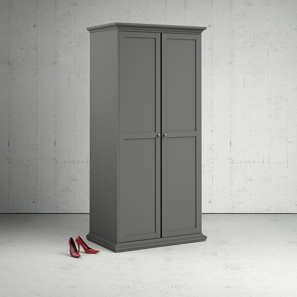 Furniture To Go Paris 2 Door Wardrobe in Matt Grey (70175352IG)