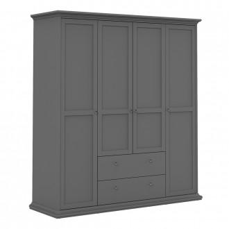 Furniture To Go Paris 4 Door and 2 Drawer Wardrobe in Matt Grey (70175369IGIG)