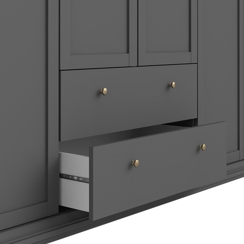 Furniture To Go Paris 4 Door and 2 Drawer Wardrobe in Matt Grey (70175369IGIG)