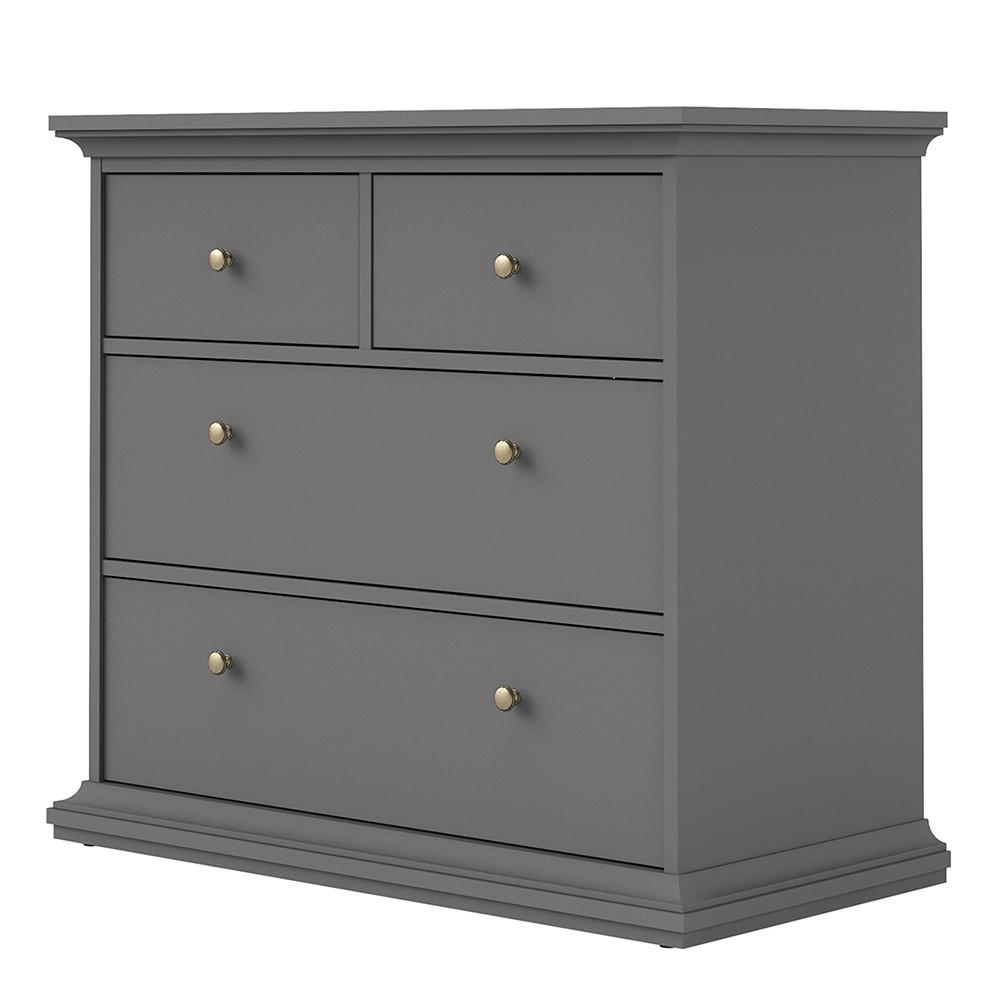 Furniture To Go Paris 4-Drawer Chest in Matt Grey (70176716IGIG)