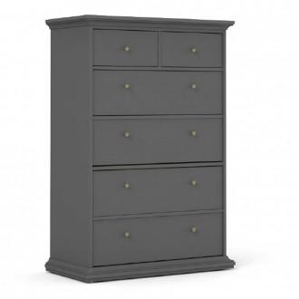 Furniture To Go Paris 6-Drawer Chest in Matt Grey (70176718IGIG)