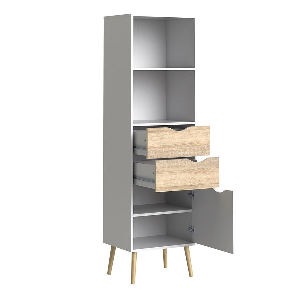 Furniture To Go Oslo Bookcase in White and Oak (7047538249AK)