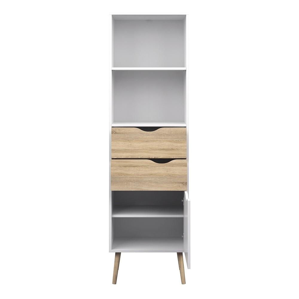 Furniture To Go Oslo Bookcase in White and Oak (7047538249AK)
