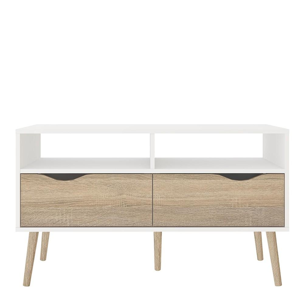 Furniture To Go Oslo TV Stand in White and Oak (7047538349AK)