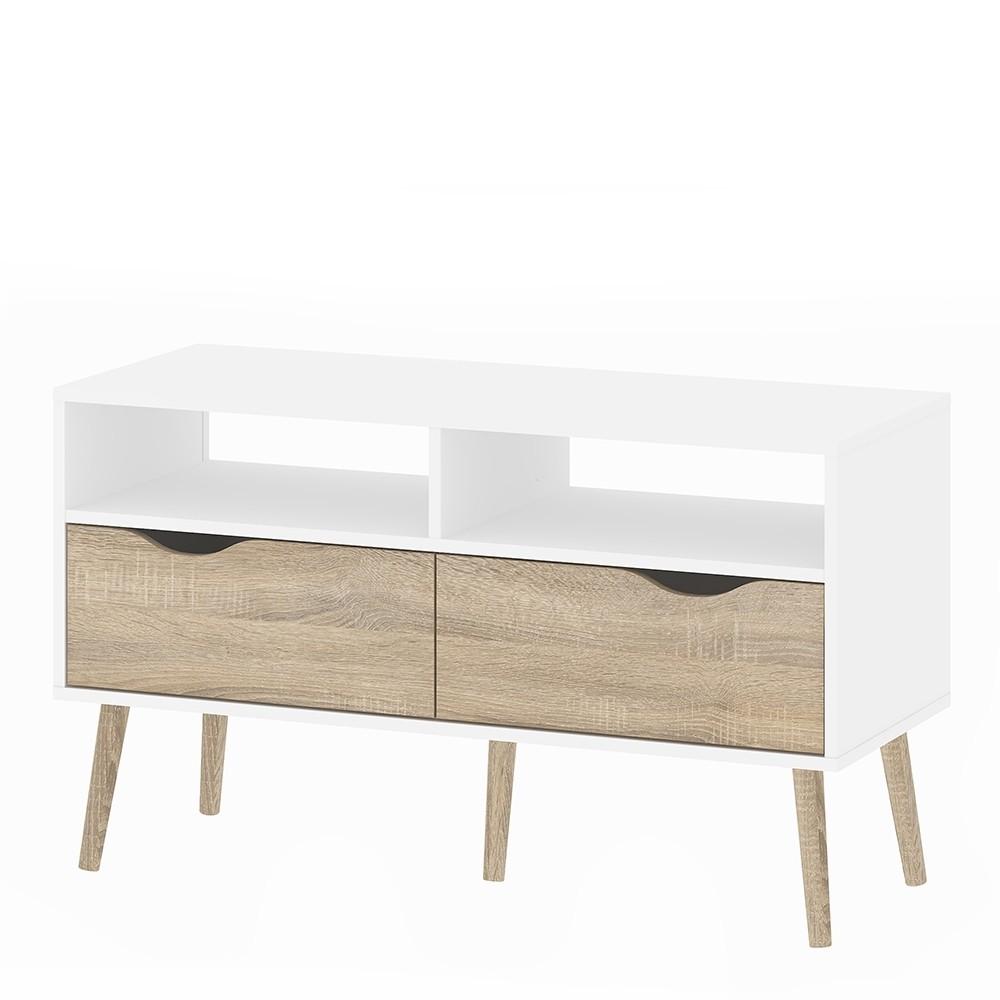 Furniture To Go Oslo TV Stand in White and Oak (7047538349AK)