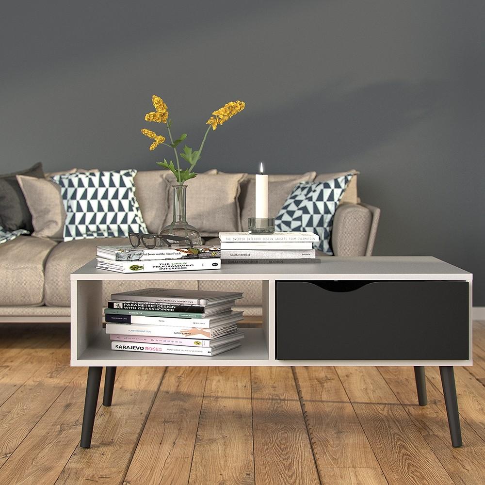 Furniture To Go Oslo Coffee Table in White and Black (7047538449GM)