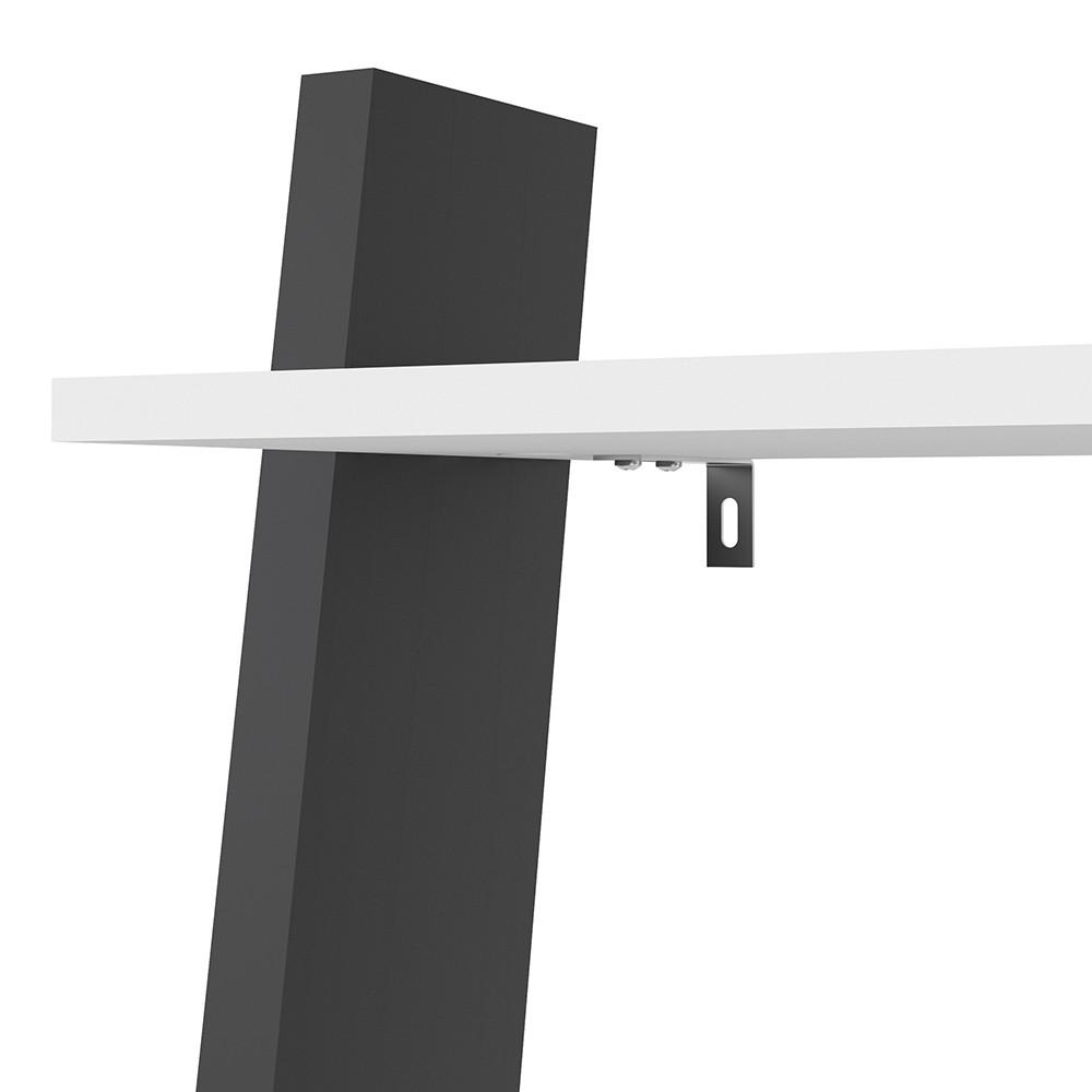 Furniture To Go Oslo Leaning Bookcase in White and Black (7047538549GM)