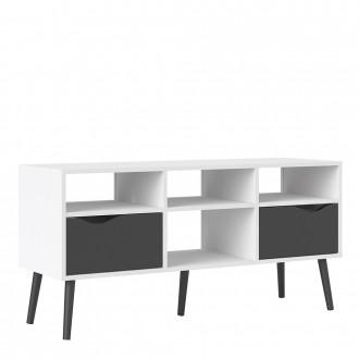 Furniture To Go Oslo Wide TV Stand in White and Black (7047539149GM)