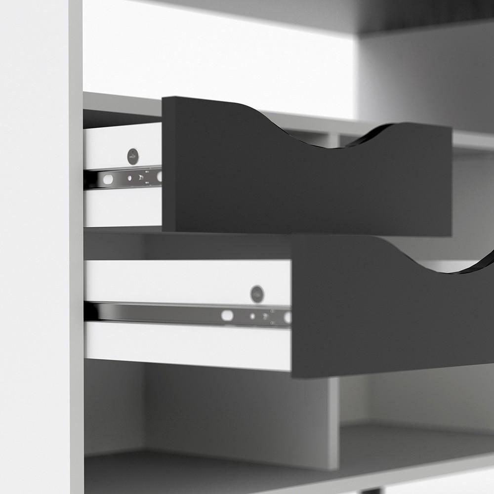 Furniture To Go Oslo Desk with Return in White and Black (7047545049GM)