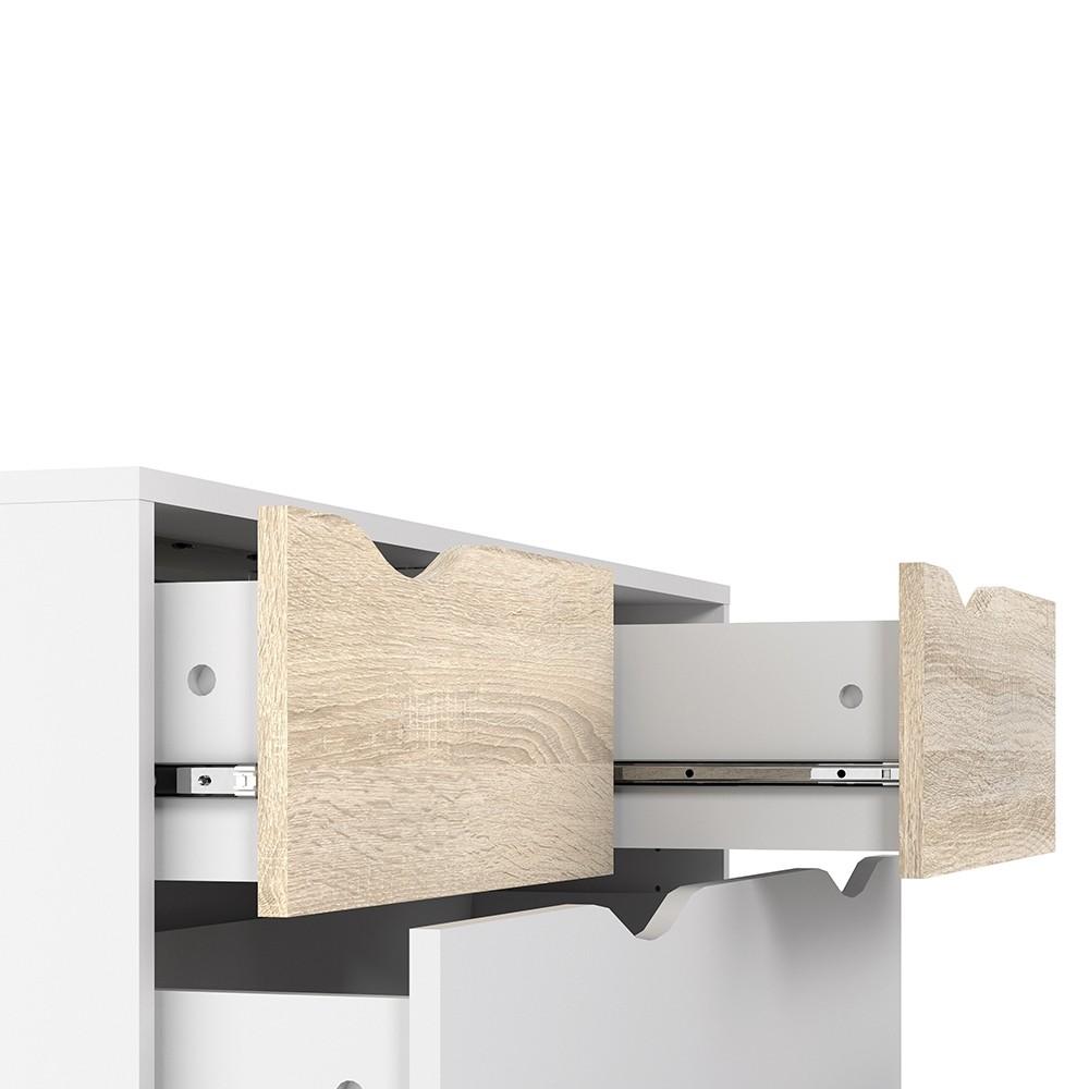 Furniture To Go Oslo 5-Drawer Chest in White and Oak (7047545649AK)