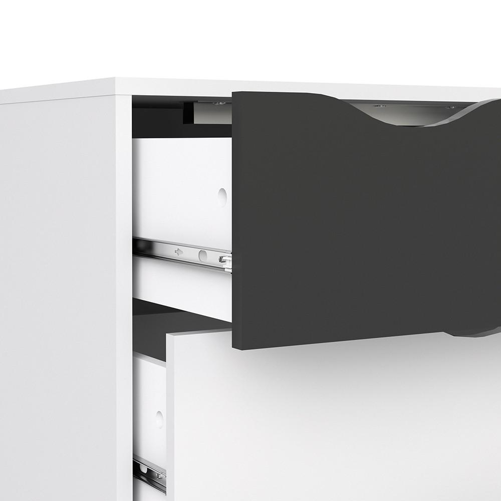 Furniture To Go Oslo 5-Drawer Chest in White and Black (7047545649GM)