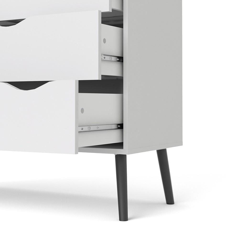 Furniture To Go Oslo 5-Drawer Chest in White and Black (7047545649GM)