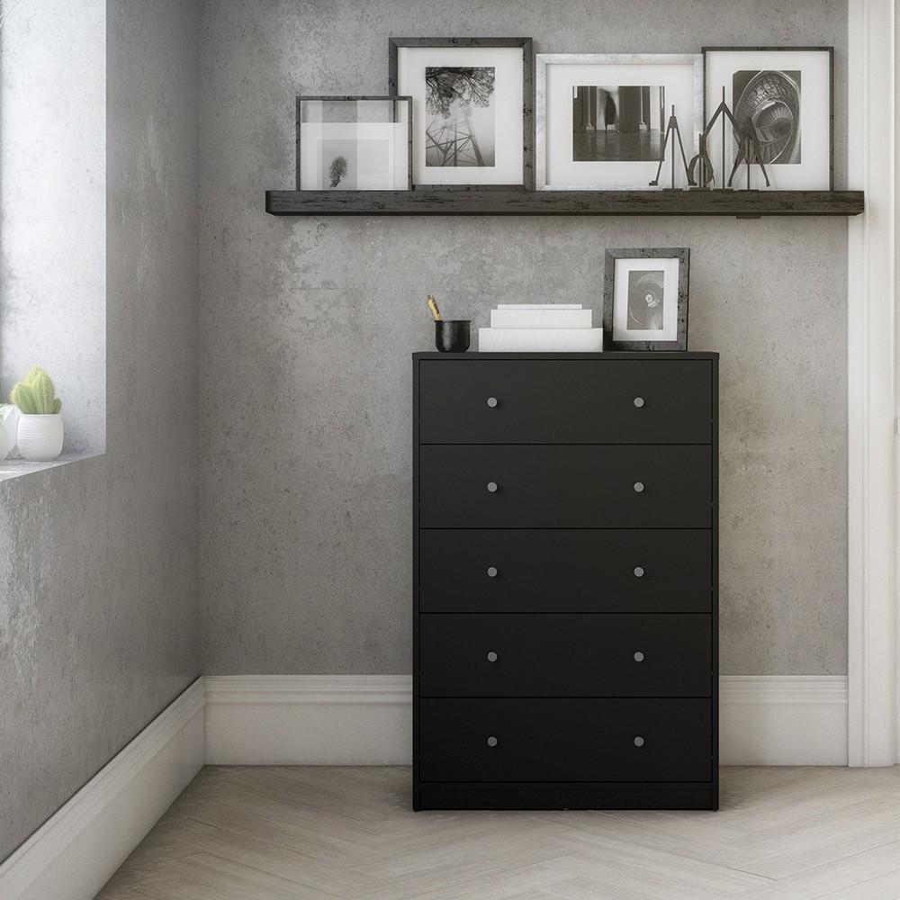 Furniture To Go May 5-Drawer Chest in Black (708703298686)