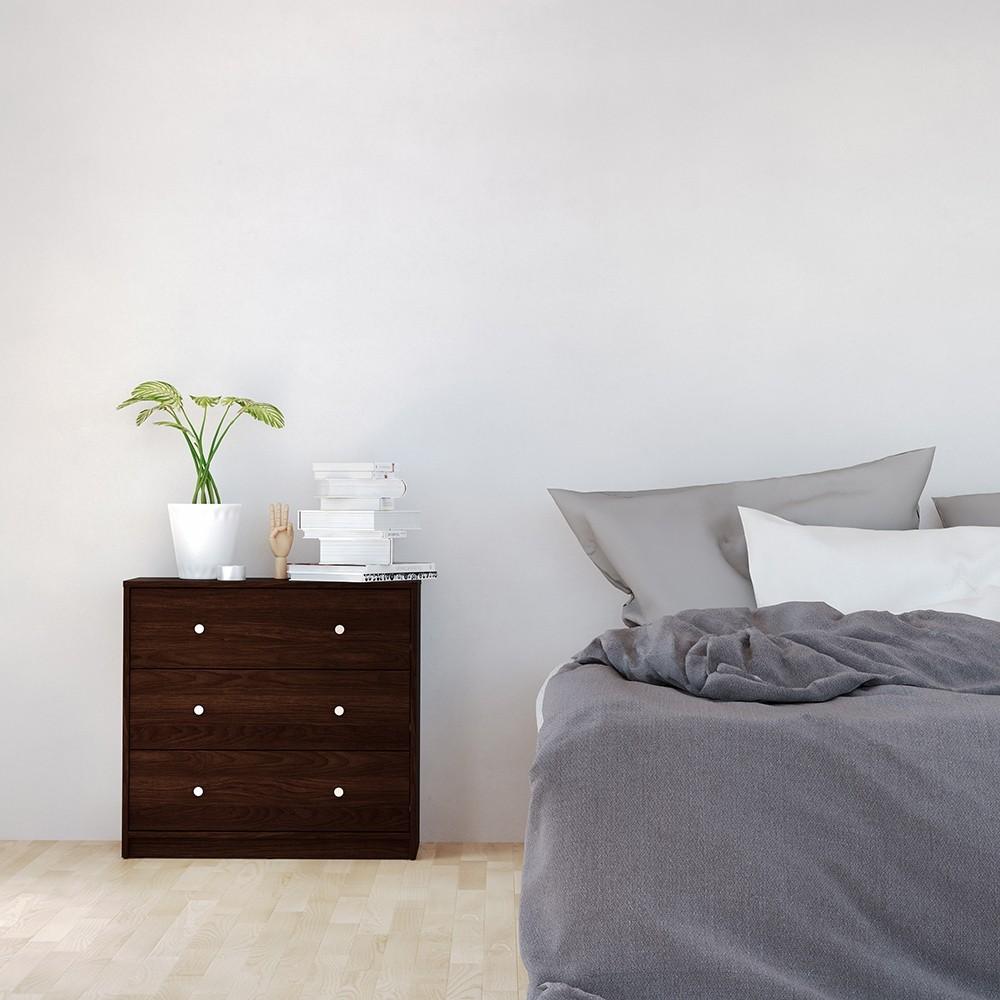 Furniture To Go May 3-Drawer Chest in Dark Walnut (7087033220)